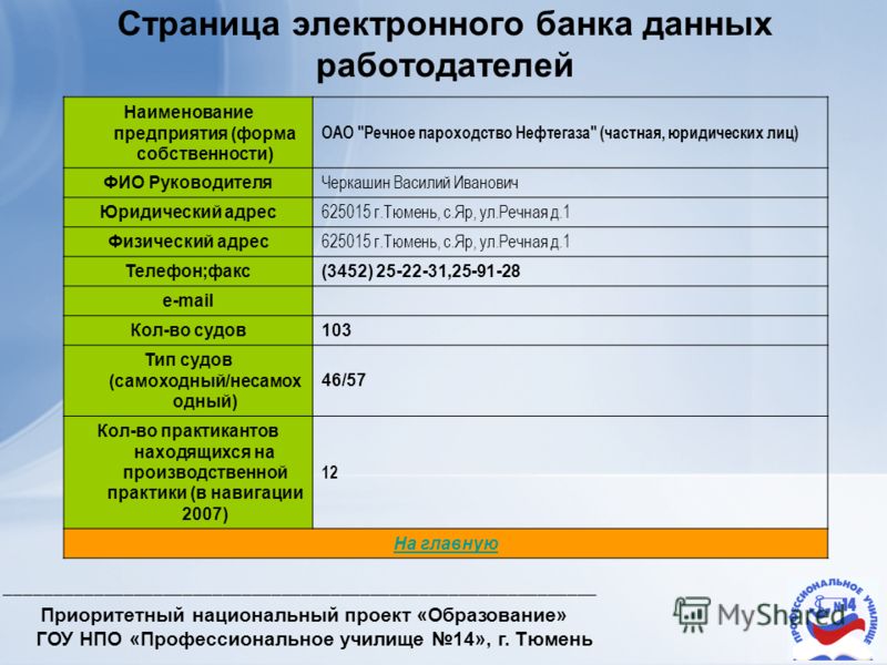 Адрес организации по названию