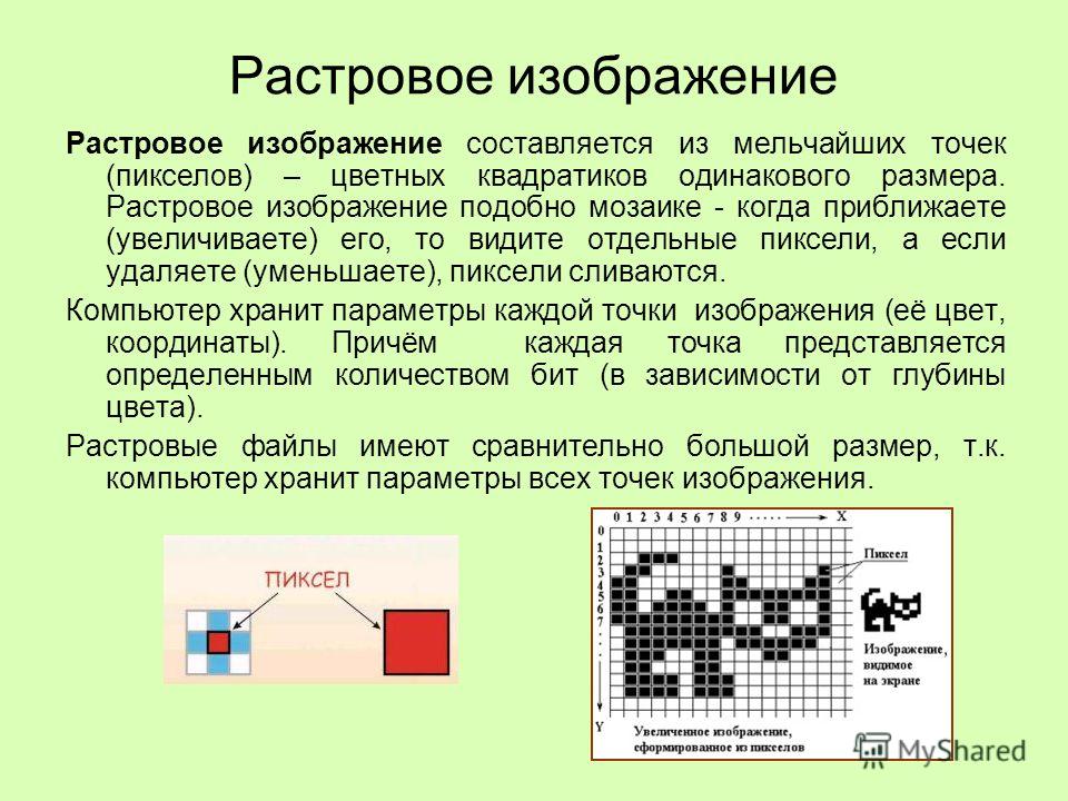 Растровое изображение имеет