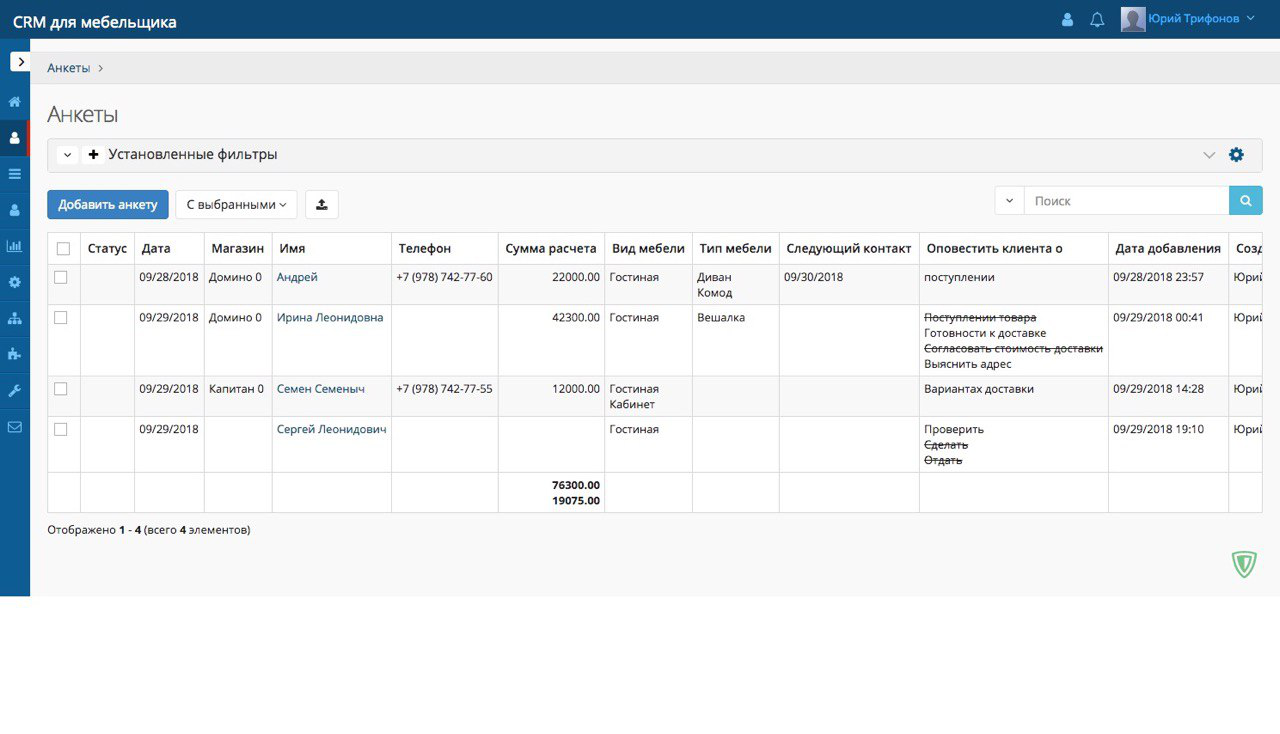 Crm для мебельного бизнеса