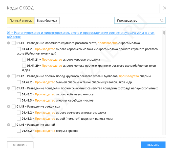 Код ОКВЭД. Перечень кодов ОКВЭД. Справочник кодов ОКВЭД. Подбор кодов ОКВЭД.