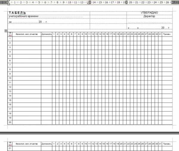 Табель рабочего времени день ночь образец учета